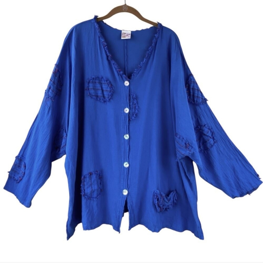 OH MY GAUZE BUTTON FRONT TUNIC